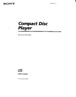 Sony CDP-CX250 - Owners Manual